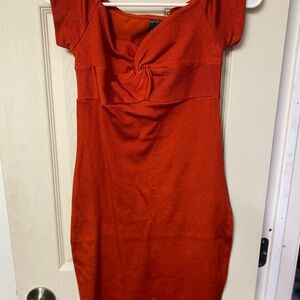 Express Red Bodycon Mini Dress Sweetheart Neckline